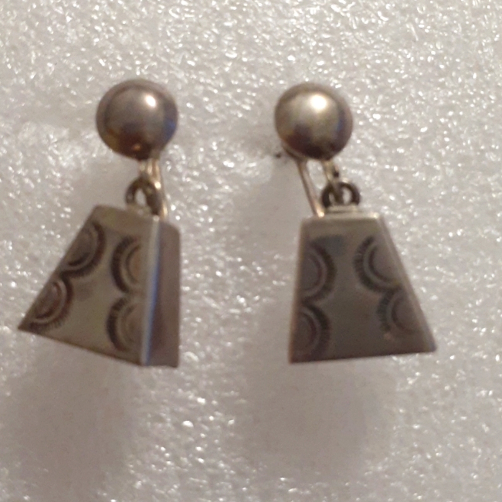 Sterling bell shaped crew on ckip on earrings